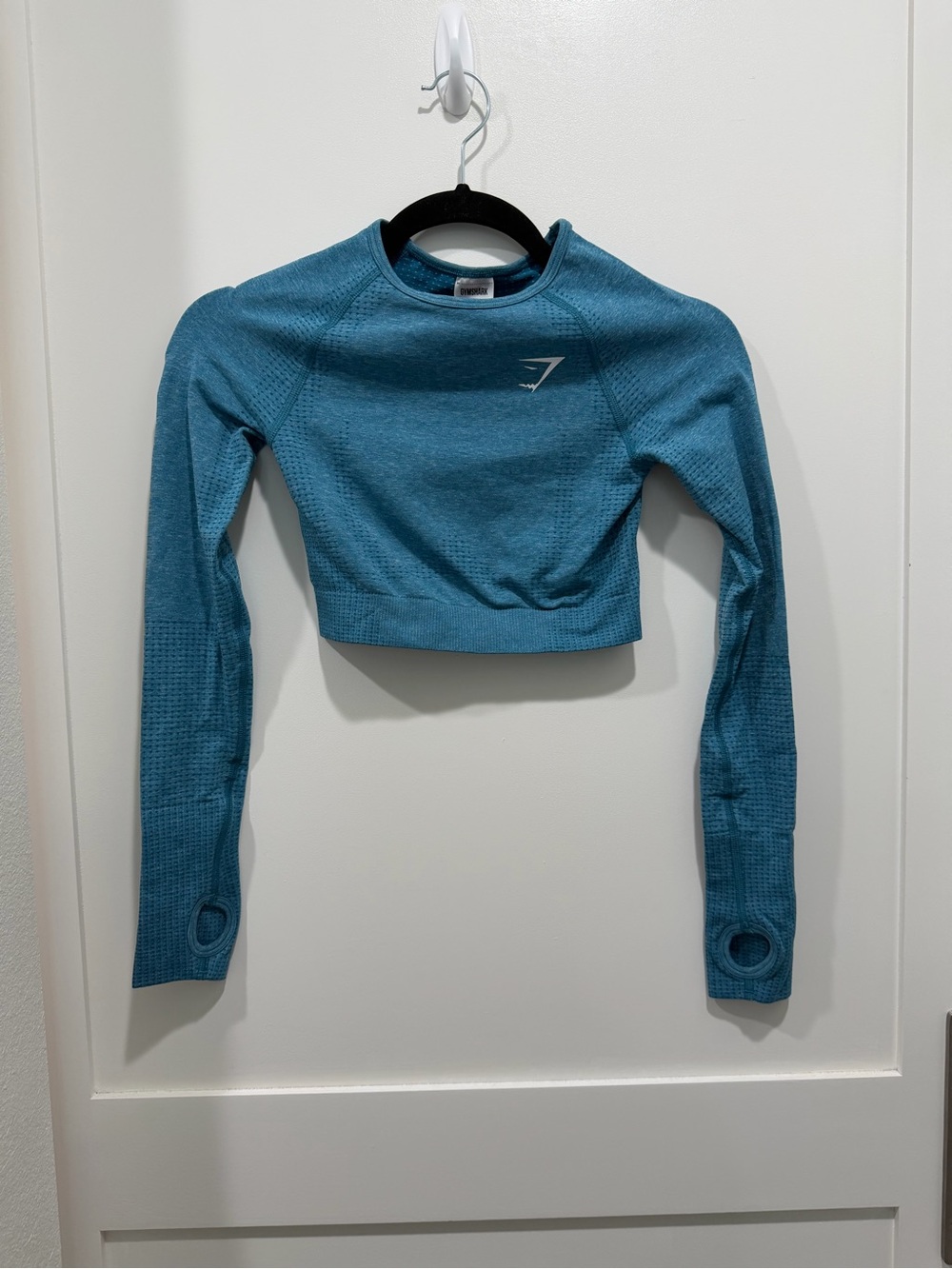 Gymshark Vital Seamless Crop Top XS Deep Teal Long Sleeve